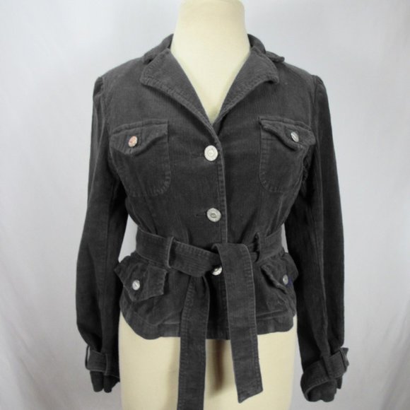BCBGMaxAzria Jackets & Blazers - BCBGMaxAzria Jeans Grey Corduroy Crop Jacket XS